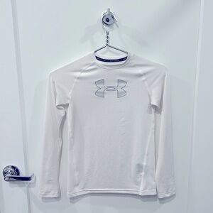 Under armor /UnderArmor/Athletic/ White Logo long-sleeve/ Pre-Loved/Youth Medium